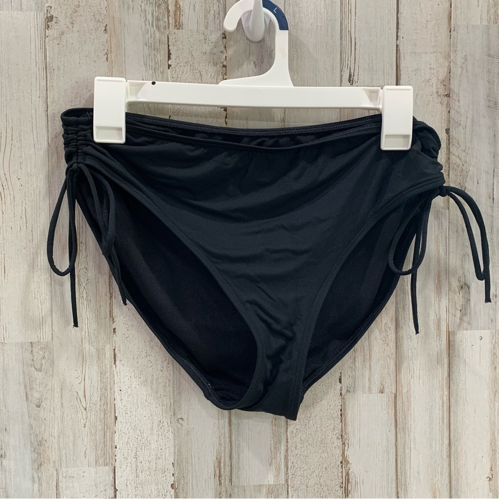 Athleta Black Cinch Bikini Bottoms Scrunch